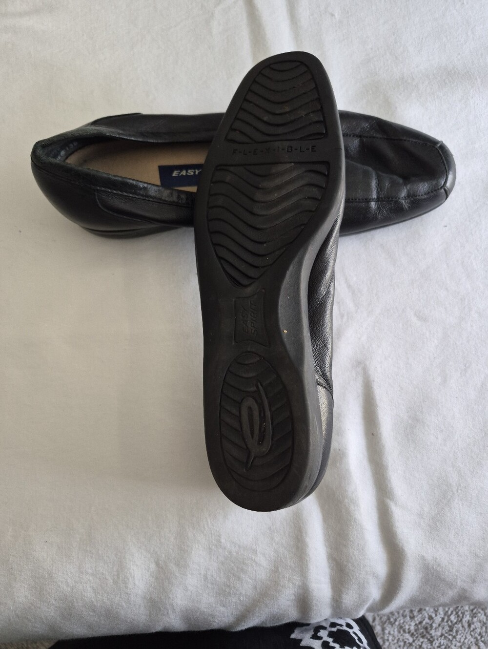 Easy Spirit Black Leather Flats Loafers